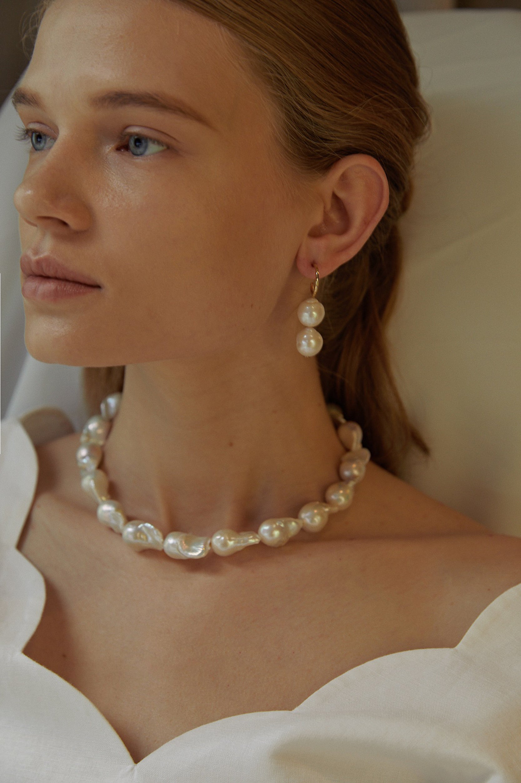Baroque pearl necklace (NC705WH)
